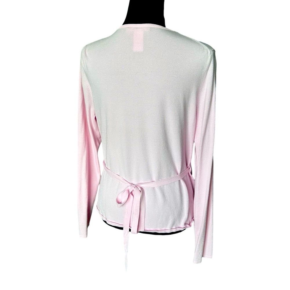 Anne Klein Pink cropped wrap sweater size XL - Picture 2 of 10